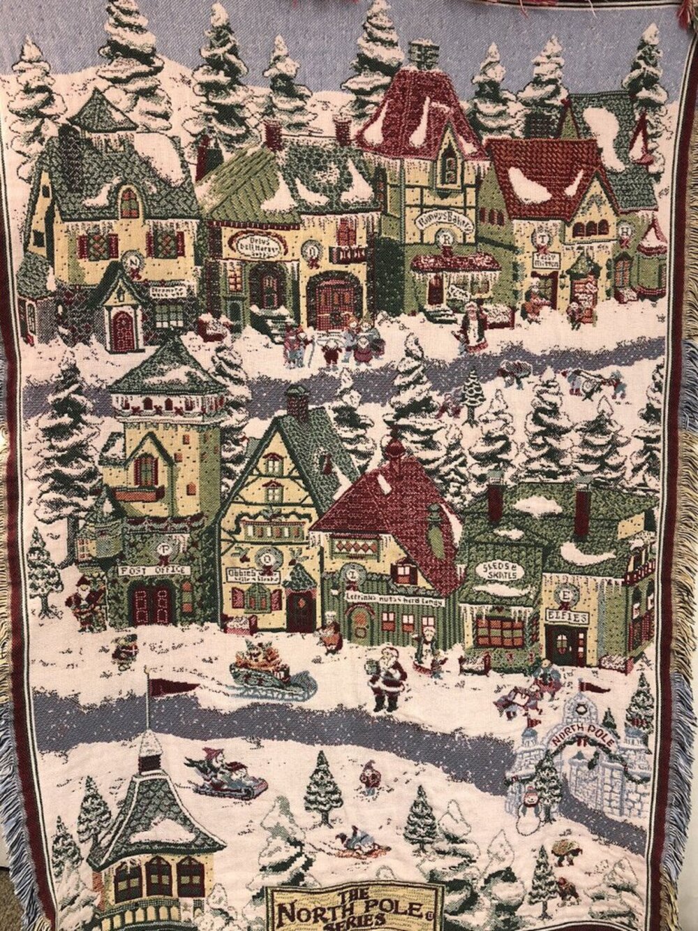 2000 Dept. 56 Snow Village North Pole Throw 44" x 62"